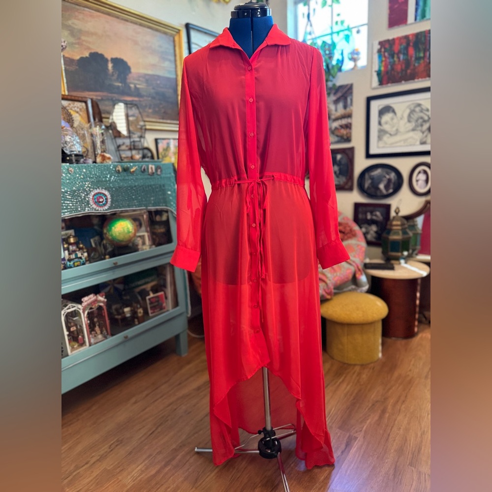 Elegant Red High Low Dress
